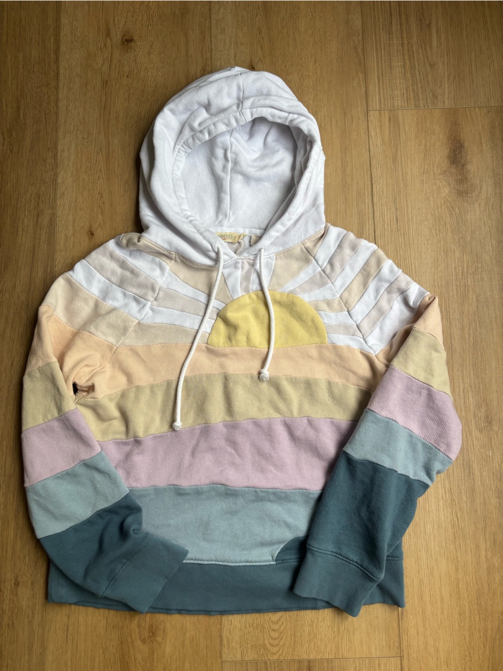 Faherty Sunrise Stripe Pullover Hoodie - Pastel Size Small